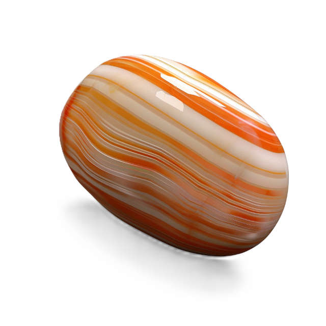 A polished Sardonyx gemstone